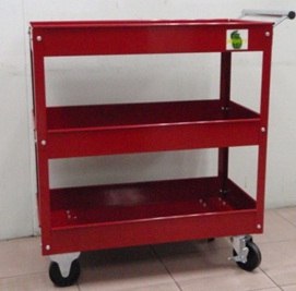 Mighty Heavy Duty Mechanic 3 Tier Steel Tool Cart Trolley - Click Image to Close